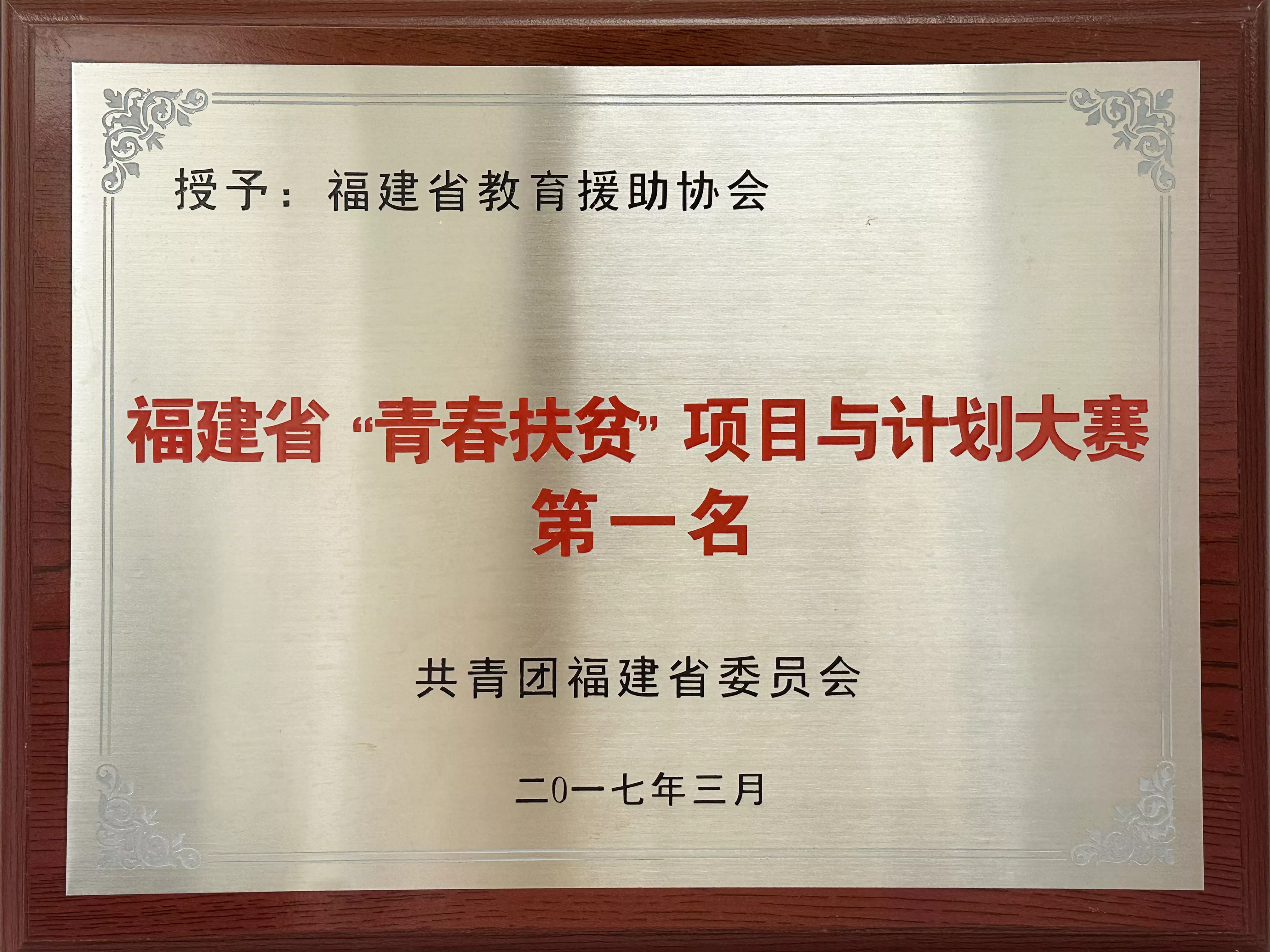 福建省“青春扶贫项目与计划大赛” 第一名